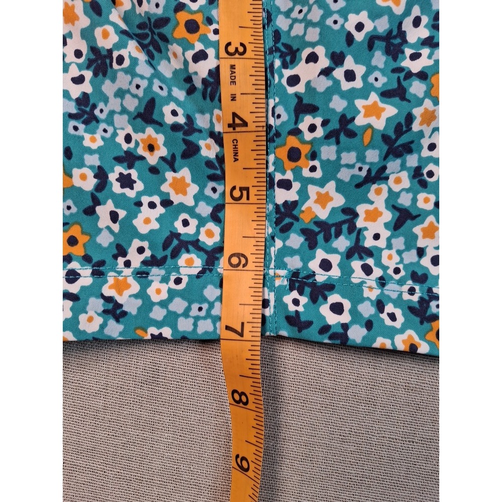 Birddogs Gym Shorts Men Medium Teal Floral Liner Drawstring Zipper Pockets 7in - Picture 15 of 16